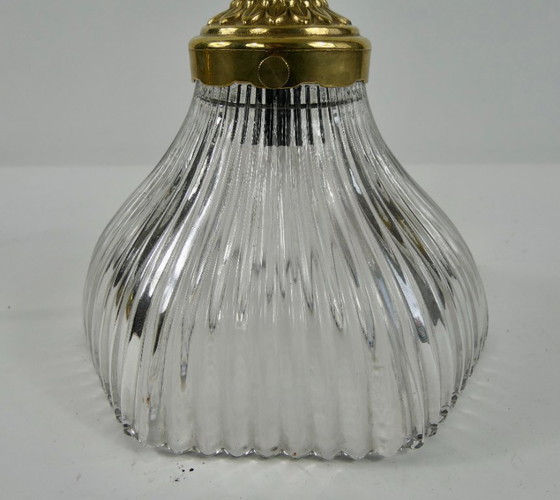 Image 1 of Vintage French Holophane Pendant Lamp Glass Ribbed