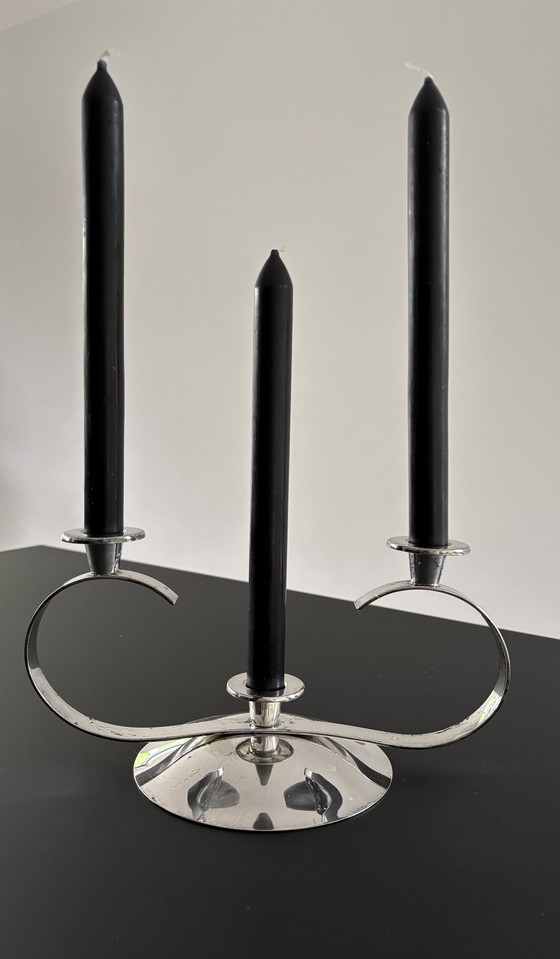 Image 1 of Vintage 1960s silver-plated candlestick, brand Sola