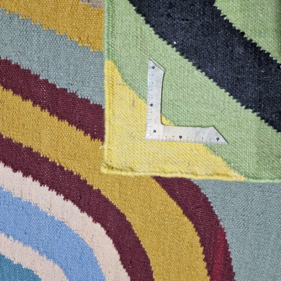 Sonia Delaunay Rythme (1938) Handgewebter Wandteppich | Moderner Kunstteppich (118 × 98 Zoll) (photo 8 of 8)