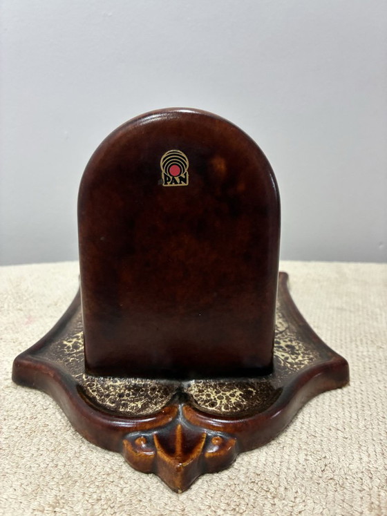 PAN Keramik ceramic wall or ceiling lamp, brown lava glaze, 1970s, Wall lights (photo 3 of 7)