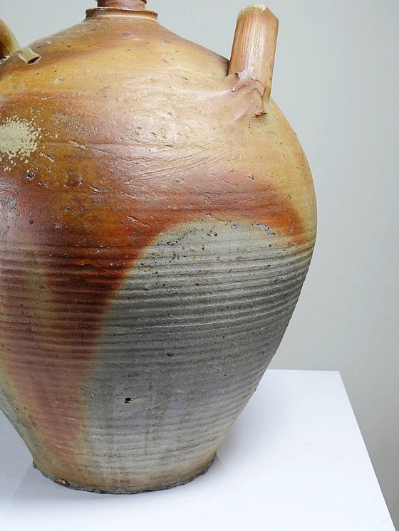 Image 1 of Jarre en grès XXL ancienne XIXe artisanat français Puisaye