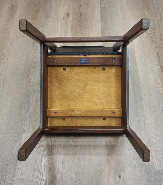 Topform eetkamerstoel, zwart skai, Eetkamerstoelen, Hout, Vintage (foto 4 van 7)