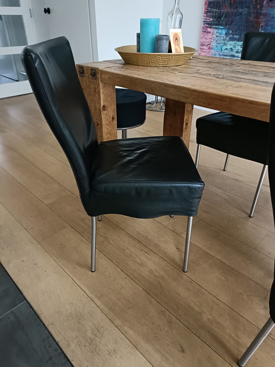 4 chaises de salle à manger en cuir – Metal, Leather (photo 6 of 13)
