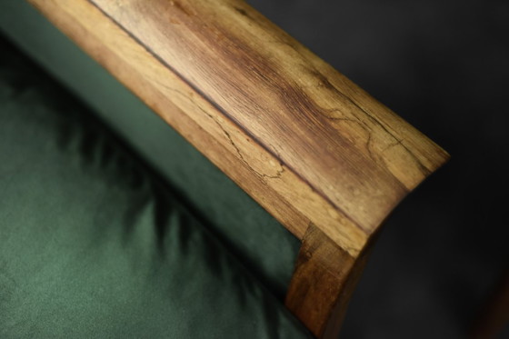 Image 1 of Canapé et Chaise Vintage en Palissandre et Velours Vert Bouteille par Knut Sæter pour Vatne Møbler, Norvège, 1960s, Set de 2