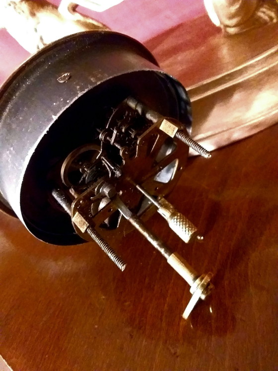 Table Clock “With Sphinxes” – Sculpture, Metal, Brass (photo 4 of 5)