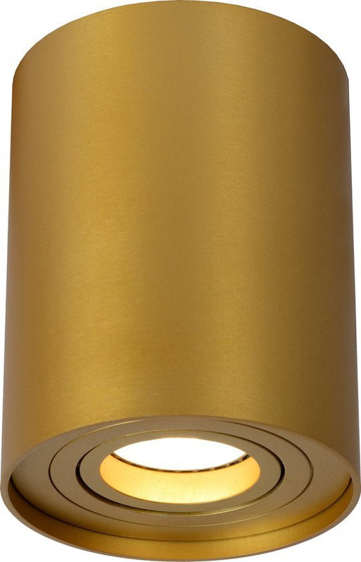 Lucide TUBE Plafondspot: Ø 9.6 cm, mat goud/messing
