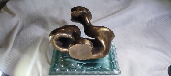 Image 1 of Modernist Abstract Bronze Sculpture "Bass Tuba"