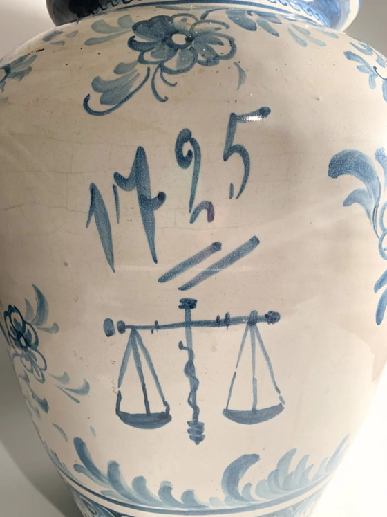 Große handbemalte Savona Keramik Vase, 1725 – Vasen (photo 5 of 13)