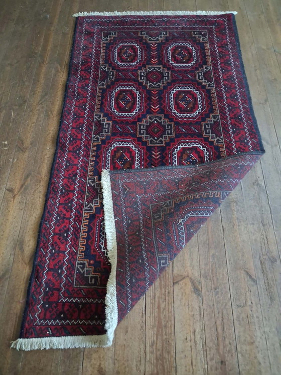 Tapis Persan Beloutch fait main 200×108cm, Coton, Laine, Multicolore (photo 10 sur 15)