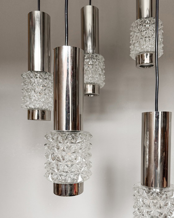 Image 1 of Lampada a sospensione vintage a cascata con 5 luci