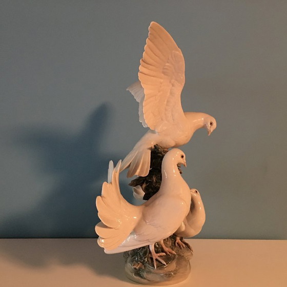 Sculture Lladró "Grupo De Palomas" (53 Cm) – Salvador Debón – Porcelain (photo 3 of 8)