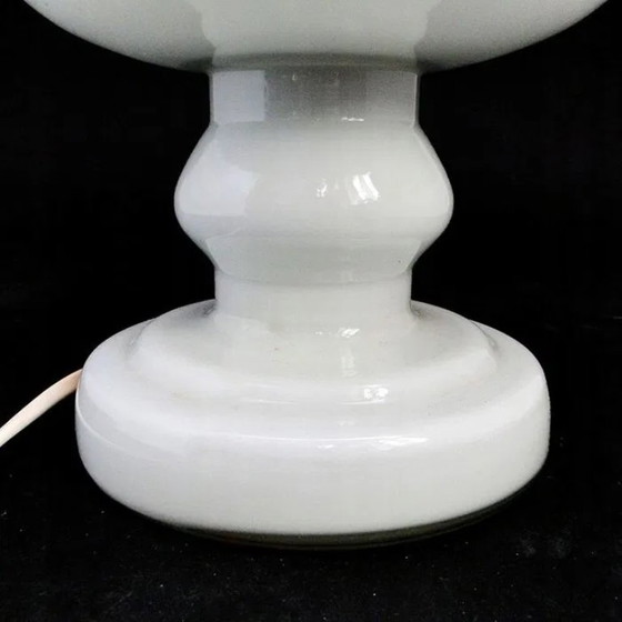 Lampe de Chevet Postmoderne de Polam, Pologne, années 1960, Verre, Plastique, Blanc (photo 3 sur 10)