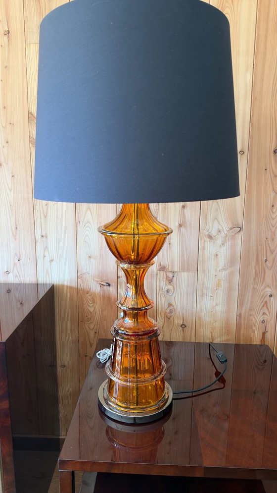 2 Samurai lamps new condition Murano glass, Barovier & Toso, Table lamps, Textile, Orange, Vintage (photo 7 of 16)