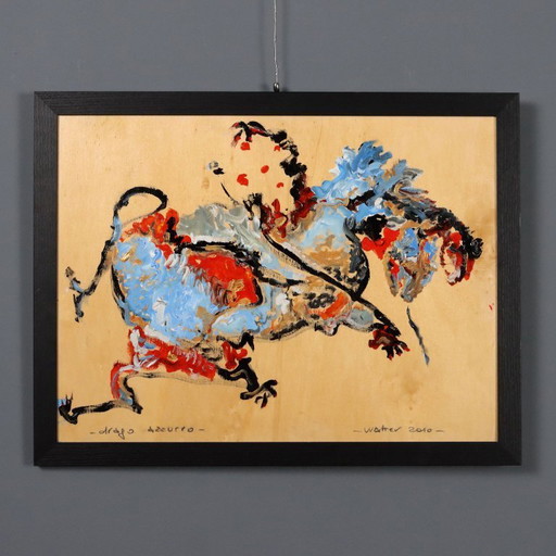 Painting "Blue Dragon" by Walter Pozzato
