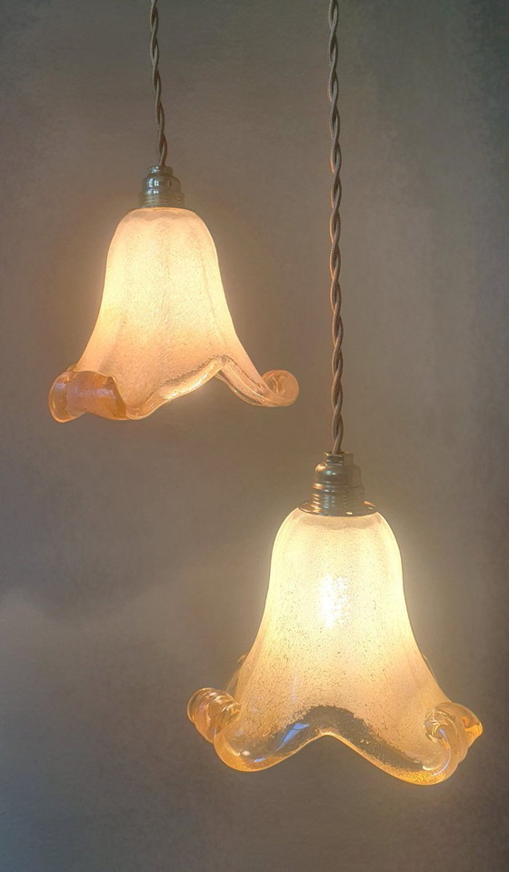 Image 1 of Set of 2 Vintage Murano pendant lamps - Mid century - Italy