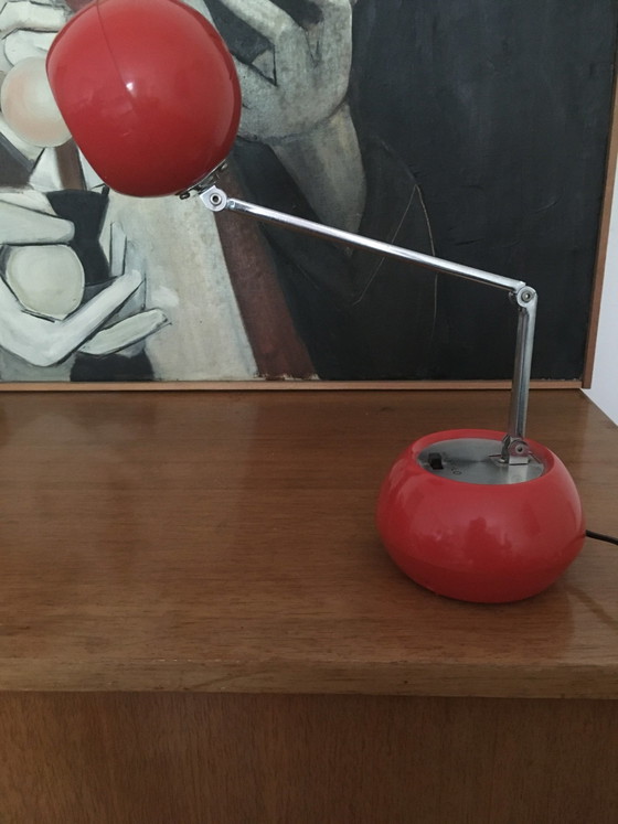 Vintage Desk Lamp, Table lamps, Plastic, Metal, Red (photo 3 of 8)