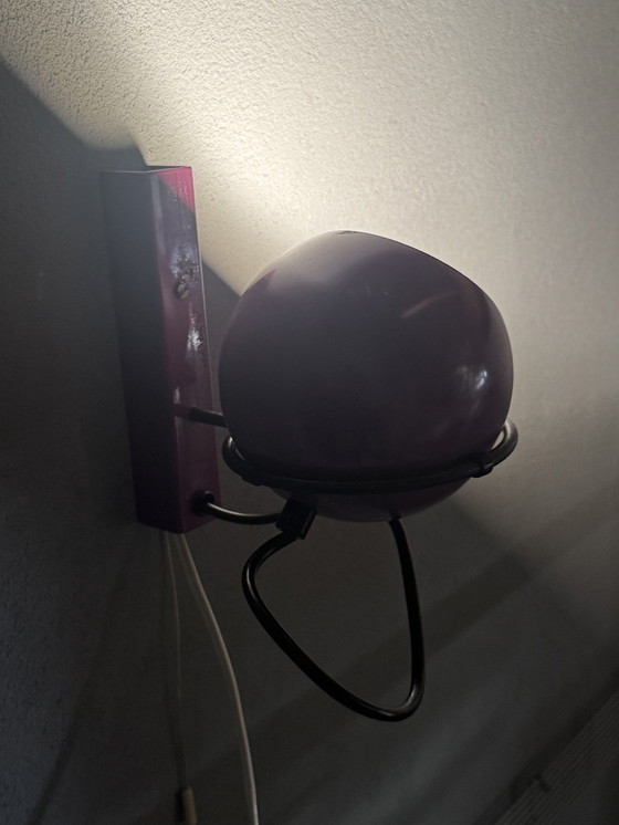 Image 1 of Purple wall lamp in retro Gepo style