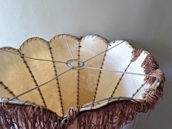 Image 1 of XL Paralume in pelle del Medioevo per lampada da terra, 73 cm