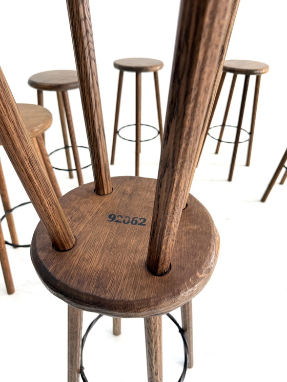 8x Brutalist Bar Stool ‘80s – Barstools, Cast Iron, Wood (photo 10 of 14)