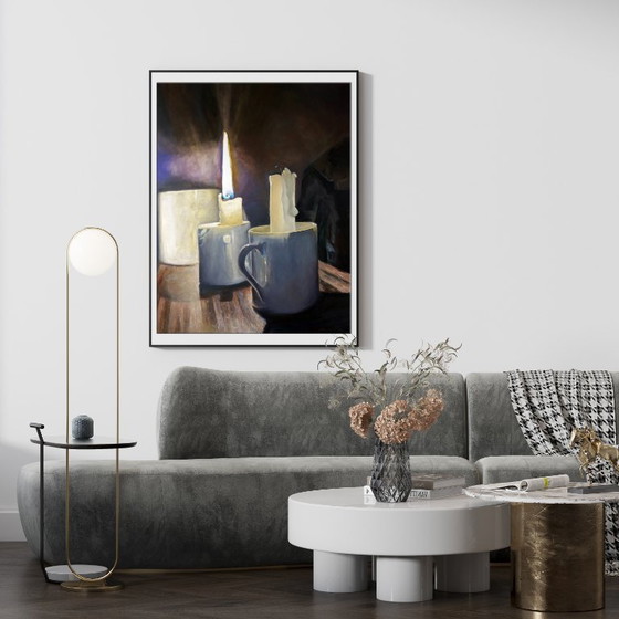Original Oil Painting Contemporary Art Candle Symbolism Don't Extinguish Yourself – Paintings & Drawings (photo 3 of 7)
