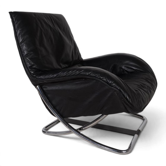 Poltrona lounge in pelle WK Möbel con pouf di Robert Haussmann, 1970 – Poltrone (photo 4 of 20)