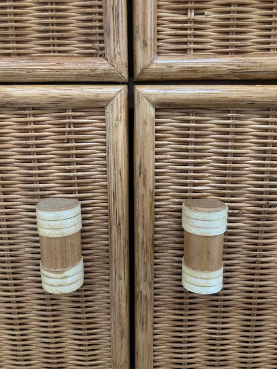 Image 1 of Weinlese-Ladekast von bamboe en rotan, 1980