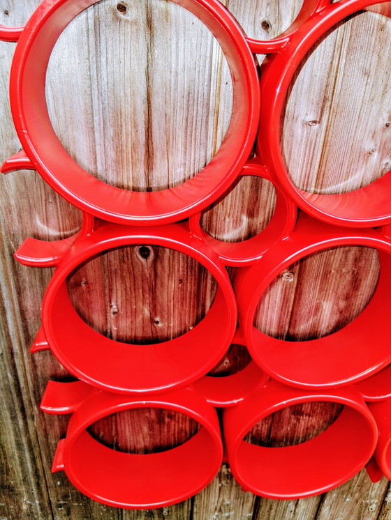 Image 1 of Space Age Wandpaneel Wandelement Wanddecoratie Rood