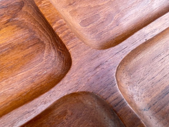 Image 1 of Bandeja para servir de teca, mediados de siglo, década de 1960