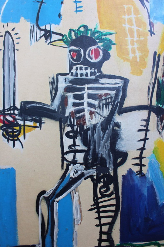 Image 1 of Modernistic Painting After Jean-Michel Basquiat, Circa 1980