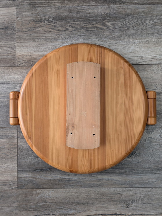 Image 1 of Vintage Mid Century style Danish Design PEDERSEN & HANSEN heavy massive teak wooden wall mirror from the 60/70s