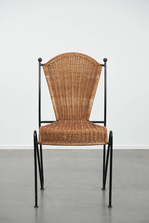 Vintage-Designstuhl von Frederick Weinberg mit Gusseisengestell