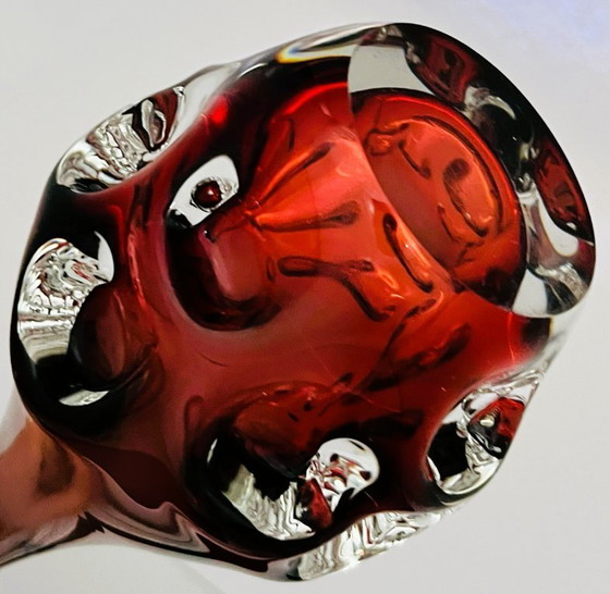 Image 1 of Retro sueco- Börne augustsson- Jarrón con huella digital - alto- rojo