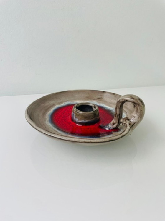 Image 1 of Vintage retro blaker met rood lava glazuur