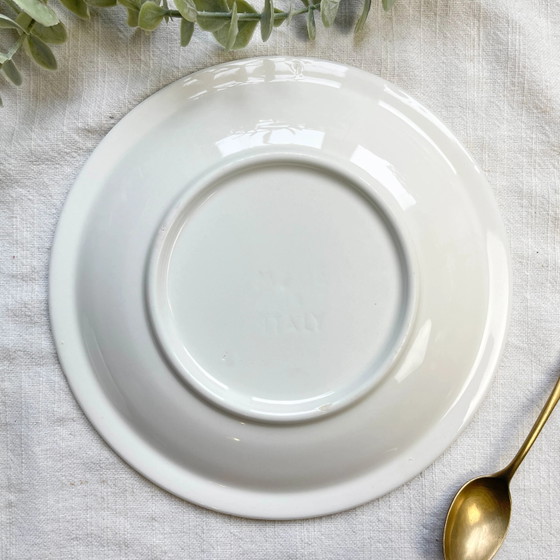 2 piccoli piatti vintage italiani in maiolica maculata bianca e nera – Stoviglie (photo 8 of 8)