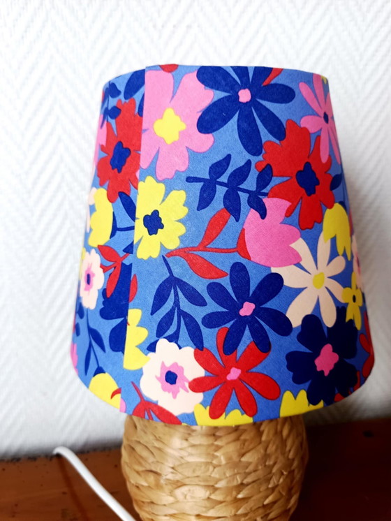 Image 1 of 2x Lampen aus Weide und Lampenschirme 1970 nach Maß