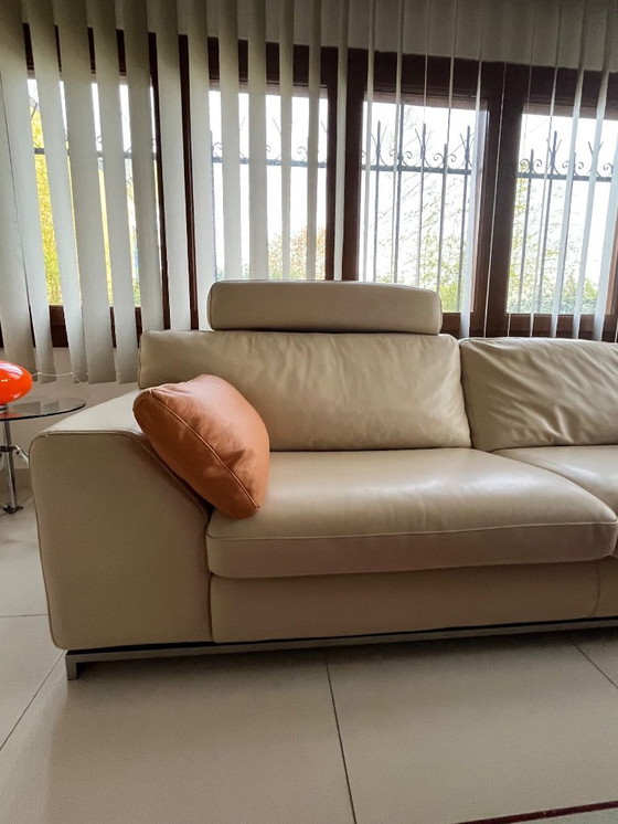 Image 1 of Roche Bobois "Vanity" Leather Bed (L. Gorgoni) + Complete Set