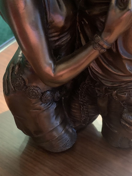 Bildhauerei Oliver Tupton – „Amants passionnés“ – Signierte Kaltgussbronze-Figur – 21 cm / 1,62 kg – Metal (photo 6 of 24)