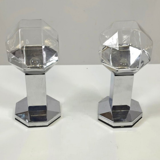 Set Motoko Ishii Staff wandlampen facet glas chroom design – Staff Leuchten, Chrome (photo 4 of 5)