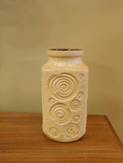 Vintage West Germany Vase Spiral Motif Sand
