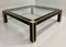 Square Coffee Table in Black Lacquer, Brass and Glass attributed to Pierre Cardin, France, 1970s (photo 5 of 9)