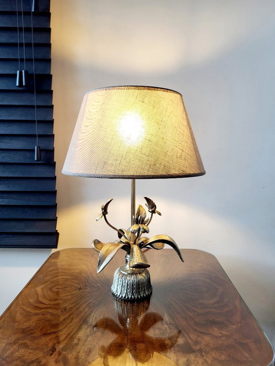 Image 1 of Fleur de lis lamp, hollywood Regency, vermoedelijk Maison jansen, Frankrijk, jaren 50/60