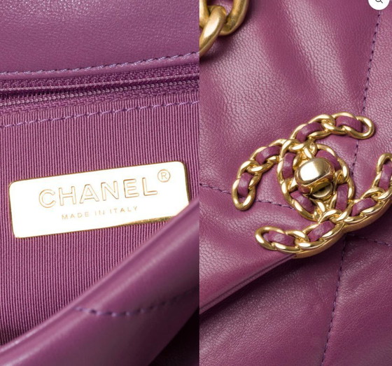 Image 1 of Borsa CHANEL Chanel 19 in cuoio viola - 101548