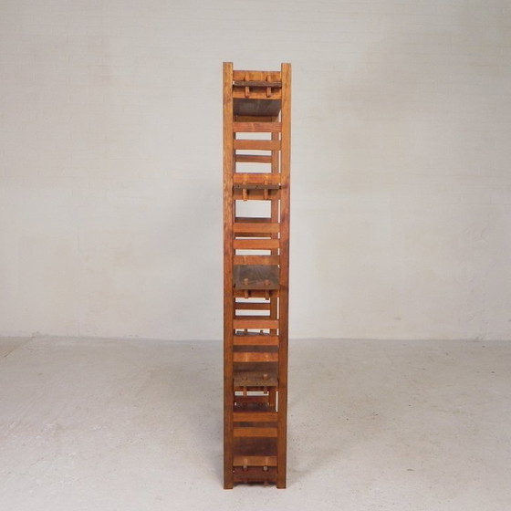 Dismountable wooden bookshelf, etagere, 1960s, Shelving unit, Brown, Vintage (photo 6 of 15)