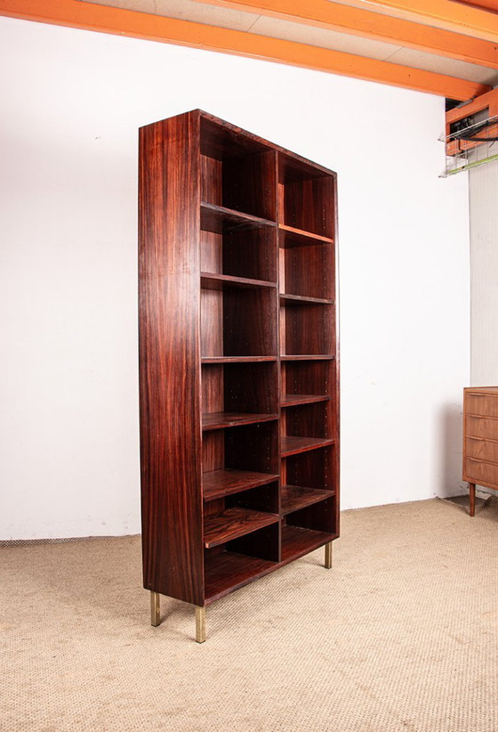 Image 1 of Large Danish tall shelf in rosewood by Erik Brouer for Brouer’s Mobelfabrik.