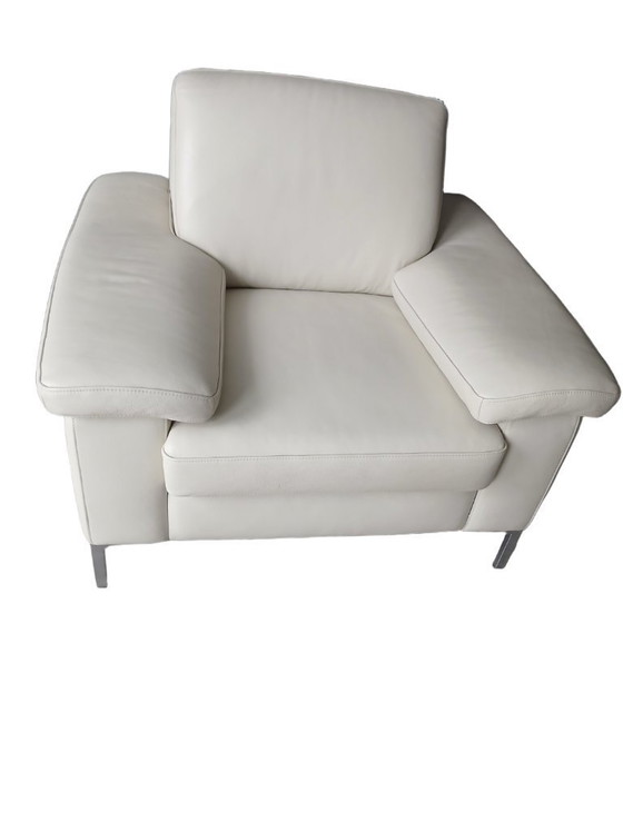 Image 1 of Musterring leather armchair cream-colored