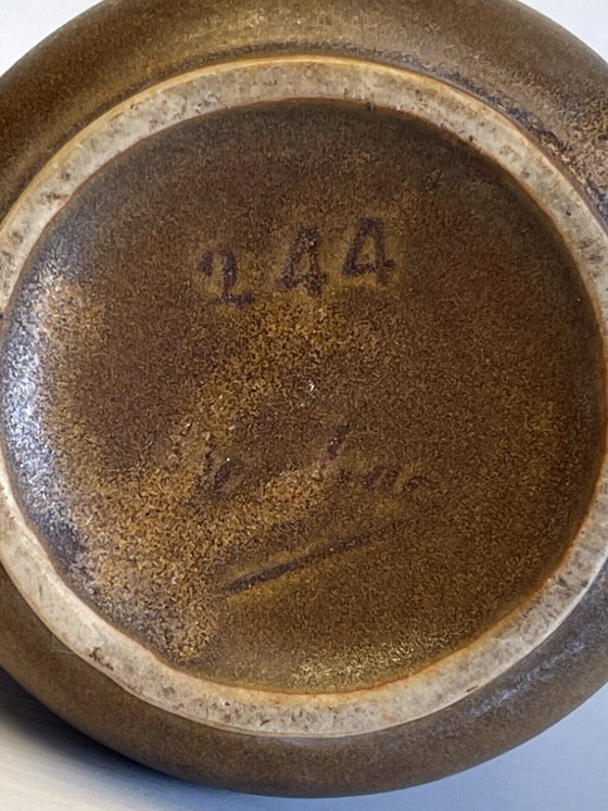 Image 1 of Pair of Denbac vases, model 244 – vintage French glazed ceramic – 19cm