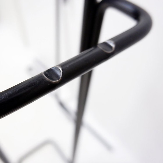 Image 1 of Minimalist Black Metal fire ensemble "Mace-Line" by Ann Maes - 1970s