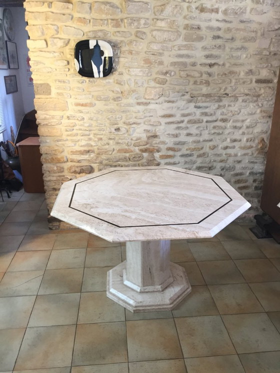 Image 1 of VINTAGE TABLE TRAVERTIN 70'