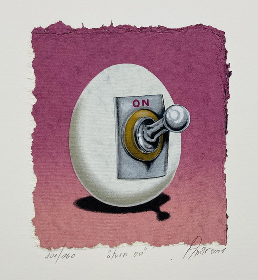 Sharon Amir - Œuf sérigraphié vintage - "A Turn On" - Z L