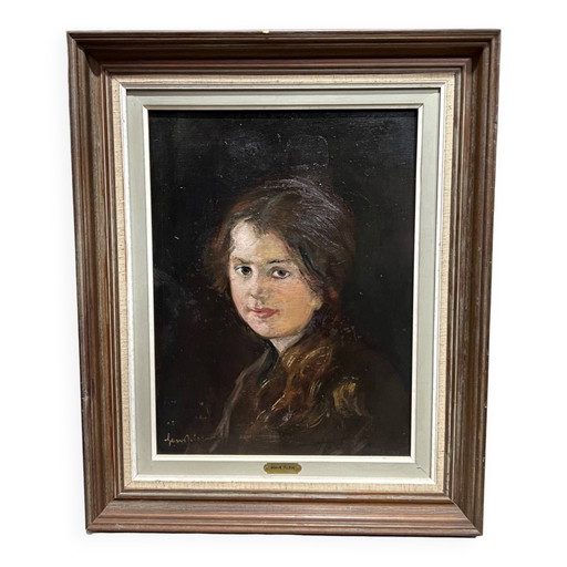 Hans Klein (1891 – November 18, 1944). “Portrait of a young girl”. – schilderijen tekeningen, Canvas